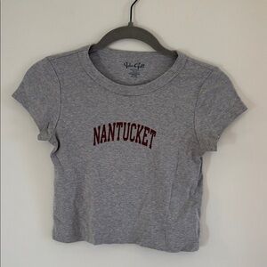 Brandy Melville Gray Tee with Nantucket Print